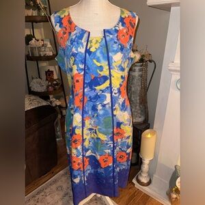 Cenia New York classic sheath sleeveless dress. size 12 EUC